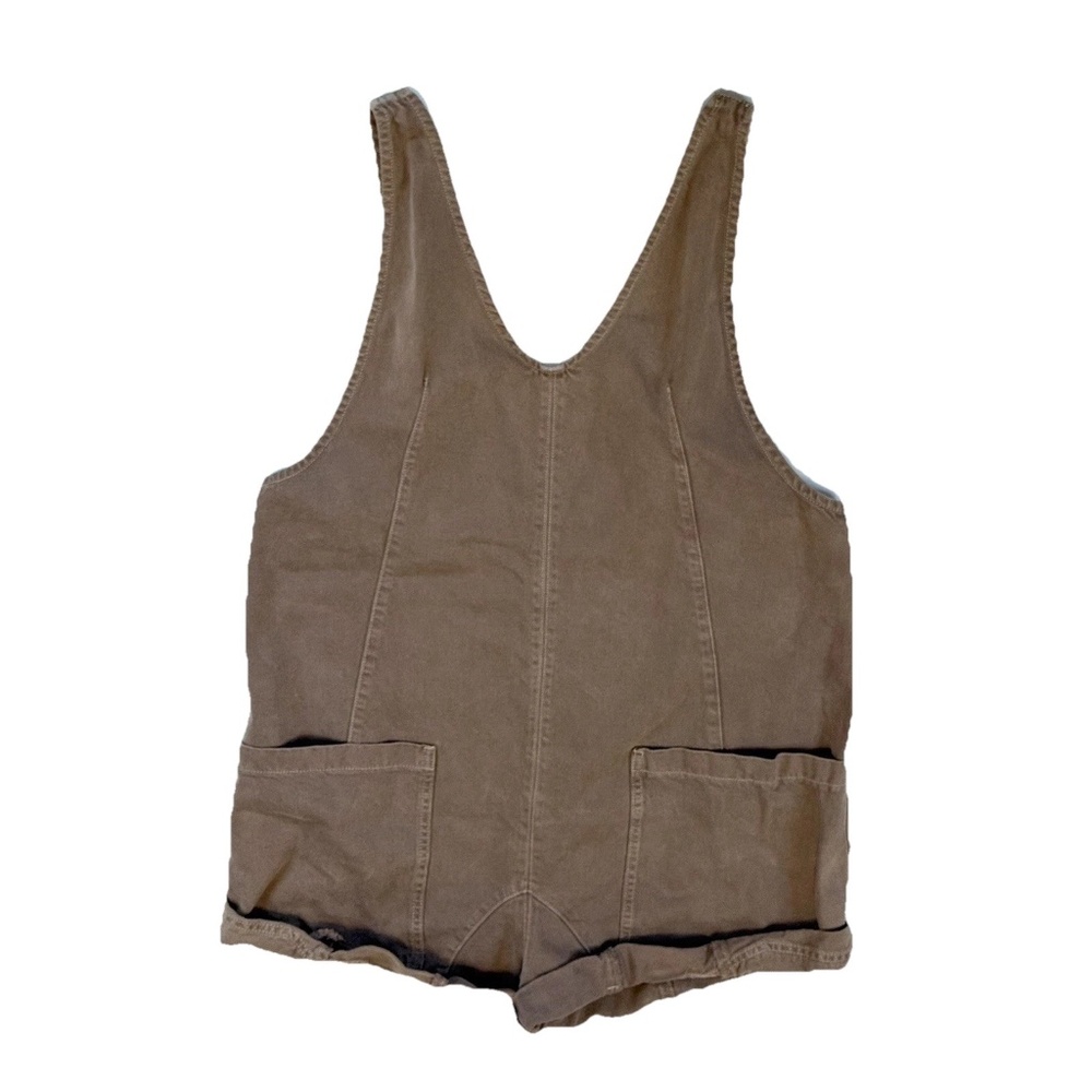 We The Free High Roller Shortall Size M Brown Denim Cotton Overalls Free People - Picture 4 of 14